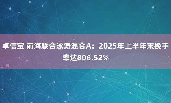卓信宝 前海联合泳涛混合A：2025年上半年末换手率达806.52%