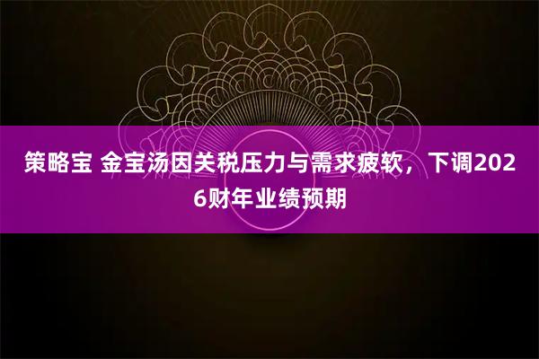 策略宝 金宝汤因关税压力与需求疲软，下调2026财年业绩预期